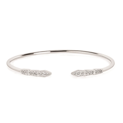 14k white gold diamond flex bangle bracelet