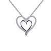 Lafonn sterling silver & cubic zirconia double heart necklace