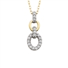 10k yellow & white gold diamond link necklace