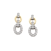 10k yellow gold diamond link paperclip dangle earrings