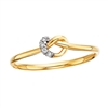 10k yellow gold & diamond love knots ring