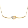 10k yellow gold & diamond love knot necklace