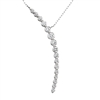 14k white gold diamond curve necklace
