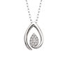 10k white gold open teardrop diamond necklace