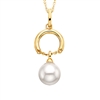 sterling silver & gold plated Swarovski pearl dangle necklace