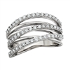 14k white gold diamond ribbon ring