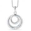 Stefano Bruni designs effortless elegance circle spiral sterling silver & diamond pendant