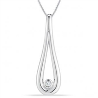 Stefano Bruni Designs glamorous expressions sterling silver & diamond teardrop pendant