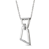 14k white gold diamond square dangle necklace