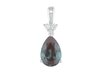 14k white gold pear shaped created alexandrite & diamond necklace