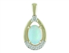 14k yellow gold opal & diamond necklace