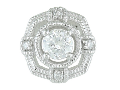 14k white gold diamond vintage necklace