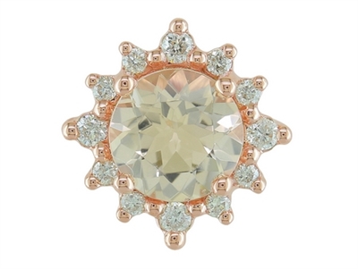 10k rose gold morganite necklace with diamond halo
