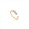 Ania Haie pied out gold orb sparkle adjustable ring