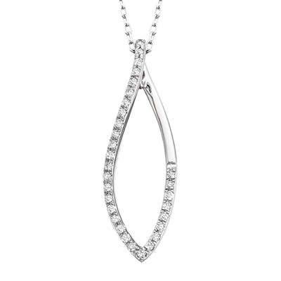 14k white gold diamond drop necklace