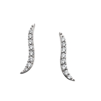 10k white gold diamond wave earrings