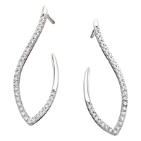 14k white gold diamond drop earrings