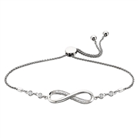 sterling silver cz cubic zirconia bolo adjustable bracelet