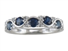 14k white gold diamond & sapphire ring