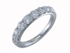 14k white gold 9 diamond milgrain anniversary ring