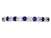 14k white gold amethyst & diamond stackable ring