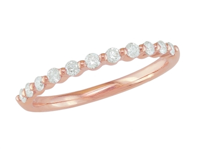 14k rose gold diamond stackable band