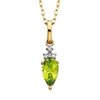 10k yellow gold diamond & peridot necklace