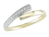 14k two tone white & yellow gold diamond bypass ring