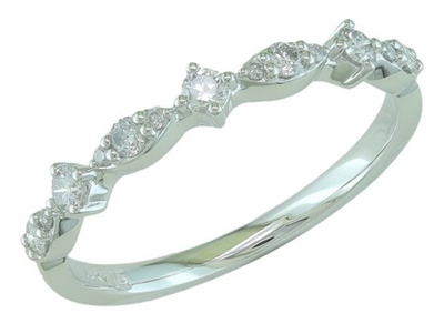 14k white gold diamond stackable ring