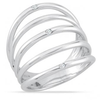 Stefano Bruni designs quintessential feminine sterling silver & diamond ring