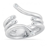 Stefano Bruni designs quintessential feminine sterling silver & diamond ring