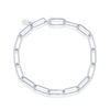 sterling silver alternating rope & polished paperclip bracelet