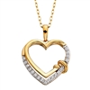 10k yellow gold diamond heart necklace