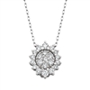 10k white gold diamond starburst cluster necklace