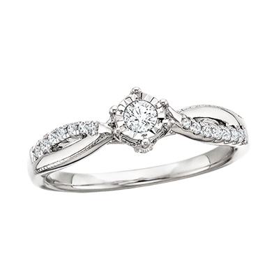 14k white gold true brilliance diamond engagement ring