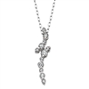 14k white gold diamond crescent necklace