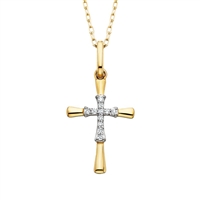 10k yellow gold diamond cross necklace