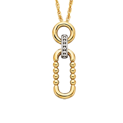 sterling silver & gold plated beaded paperclip necklace