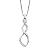 sterling silver & diamond spiral necklace