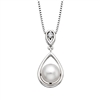 sterling silver pearl & diamond necklace