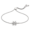 sterling silver white topaz starburst bolo bracelet