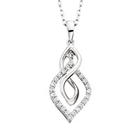 10k white gold diamond twist necklace