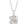 sterling silver & diamond love knot necklace