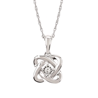sterling silver & diamond love knot necklace