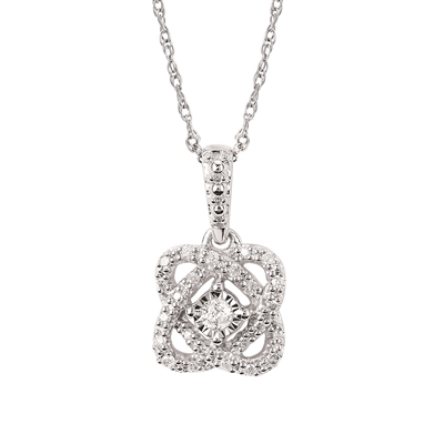 sterling silver & diamond necklace