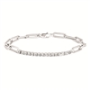sterling silver & diamond link bracelet