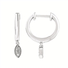 sterling silver & diamond hoop earrings