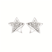 silver & diamond star earrings