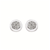 sterling silver & diamond cluster earrings