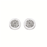 sterling silver & diamond cluster earrings